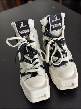 Rick Owens x Converse DRKSHDW TURBODRK Chuck 70 High Zebra Men 4.5 Wmn 6.5 exlnt